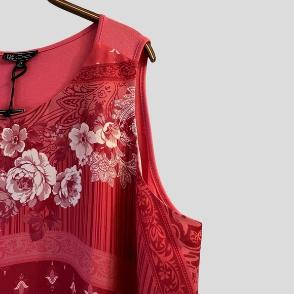 Diane Gilman Women's Tank Top 2XL Pink Layered - Picture 4 of 14